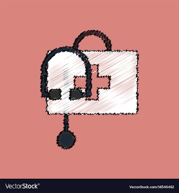 Flat shading style icon first aid bag vector image