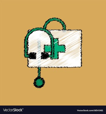 Flat shading style icon first aid bag vector image