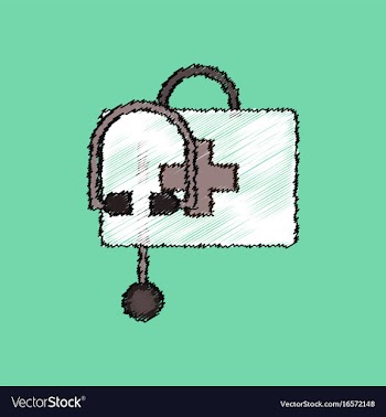 Flat shading style icon first aid bag vector image