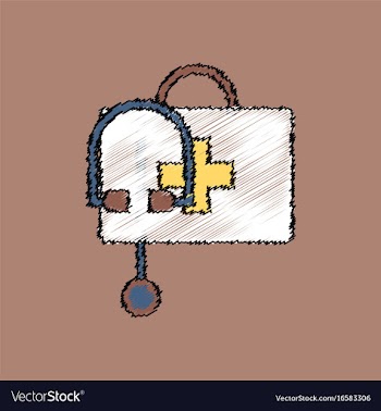 Flat shading style icon first aid bag vector image