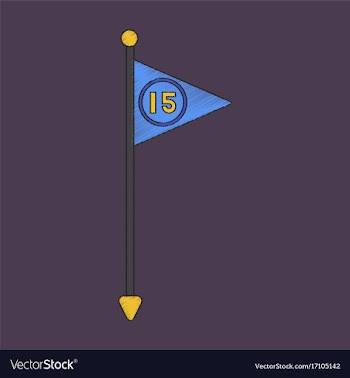 Flat shading style icon flag number vector image