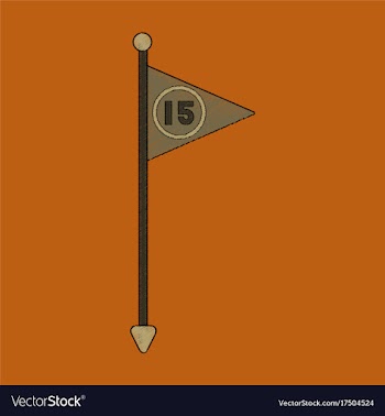 Flat shading style icon flag number vector image