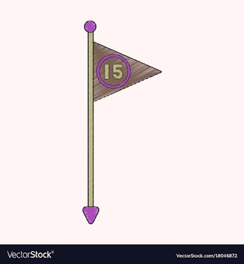 Flat shading style icon flag number vector image