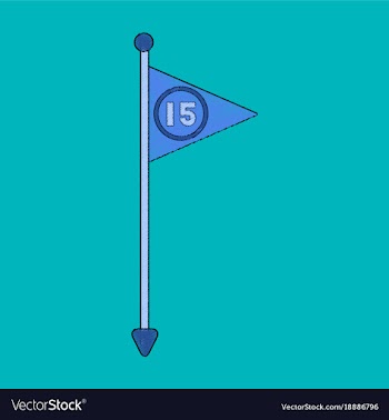 Flat shading style icon flag number vector image