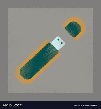 Flat shading style icon flash drive vector image