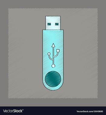 Flat shading style icon flash drive vector image