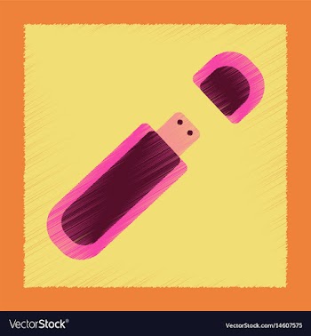 Flat shading style icon flash drive vector image