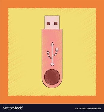 Flat shading style icon flash drive vector image