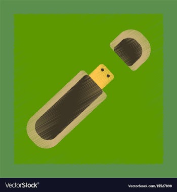 Flat shading style icon flash drive vector image