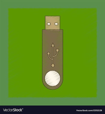 Flat shading style icon flash drive vector image