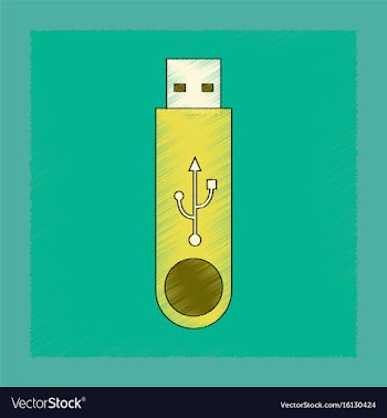 Flat shading style icon flash drive vector image