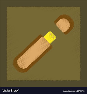 Flat shading style icon flash drive vector image