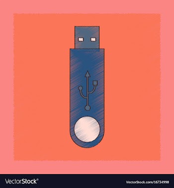Flat shading style icon flash drive vector image