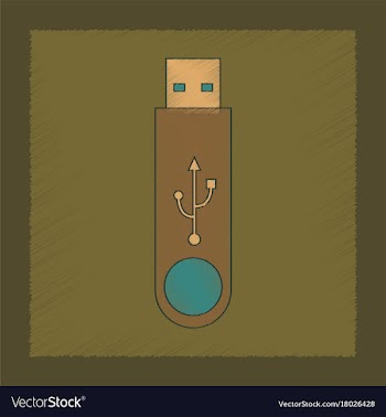 Flat shading style icon flash drive vector image