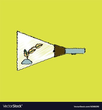 Flat shading style icon flashlight and plant vector image