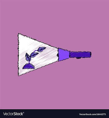 Flat shading style icon flashlight and plant vector image