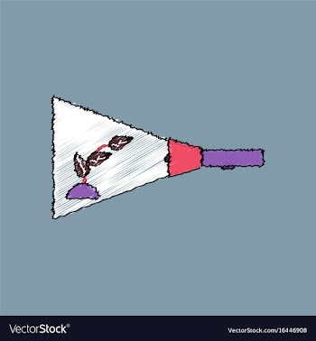 Flat shading style icon flashlight and plant vector image