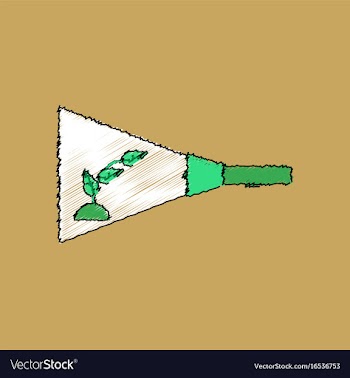 Flat shading style icon flashlight and plant vector image