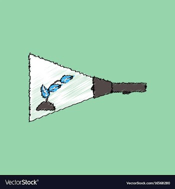 Flat shading style icon flashlight and plant vector image
