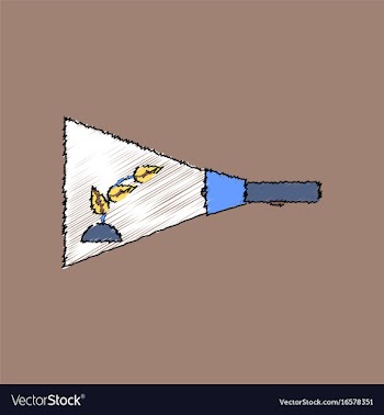 Flat shading style icon flashlight and plant vector image