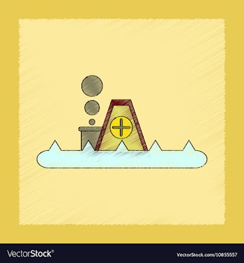 Flat shading style icon flood house vector image