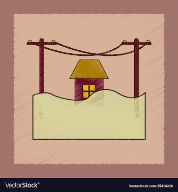 Flat shading style icon flood house vector image