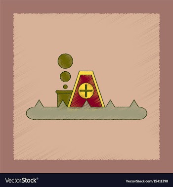 Flat shading style icon flood house vector image