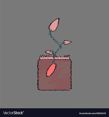 Flat shading style icon flower buds vector image