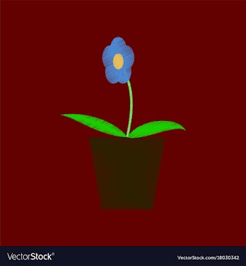 Flat shading style icon flower in a pot vector image