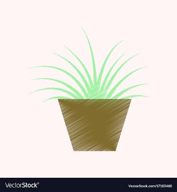 Flat shading style icon flower in pot aloe vector image