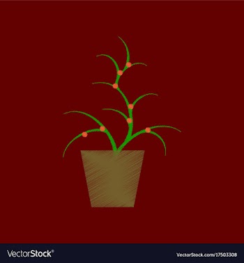 Flat shading style icon flower in pot aloe vector image
