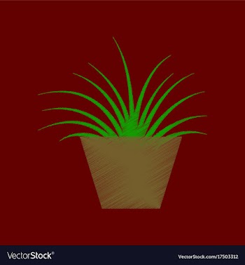 Flat shading style icon flower in pot aloe vector image