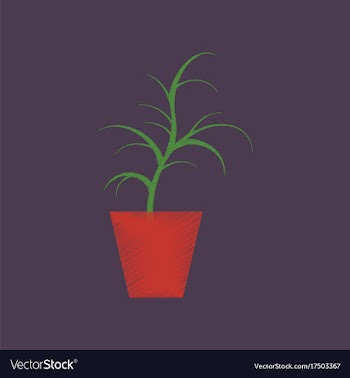 Flat shading style icon flower in pot aloe vector image