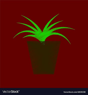 Flat shading style icon flower in pot aloe vector image