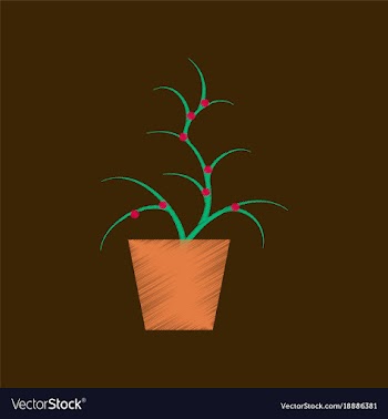 Flat shading style icon flower in pot aloe vector image