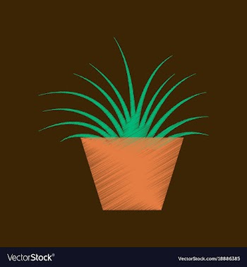 Flat shading style icon flower in pot aloe vector image