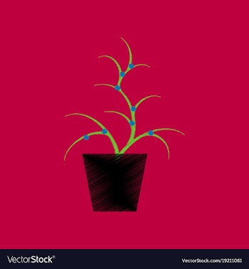Flat shading style icon flower in pot aloe vector image