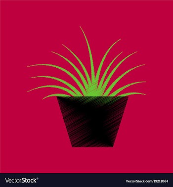 Flat shading style icon flower in pot aloe vector image