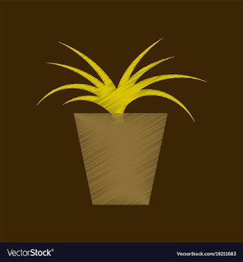 Flat shading style icon flower in pot aloe vector image
