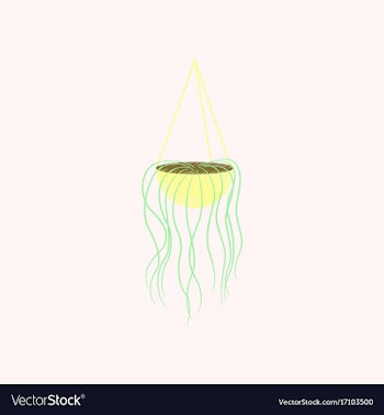 Flat shading style icon flower pot vector image