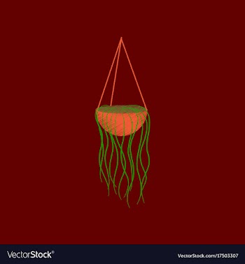Flat shading style icon flower pot vector image