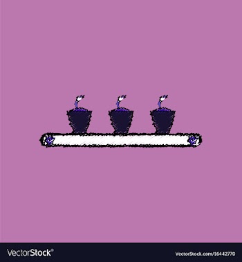 Flat shading style icon flowerpots on shelf vector image