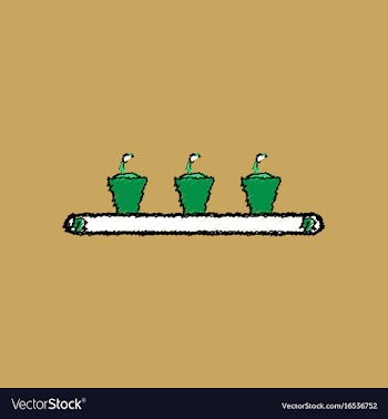 Flat shading style icon flowerpots on shelf vector image