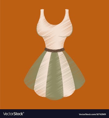 Flat shading style icon fluffy dress vector image