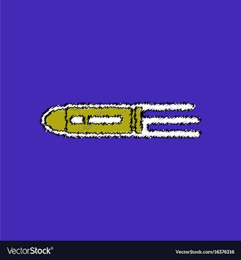 Flat shading style icon flying bullet with speed vector image