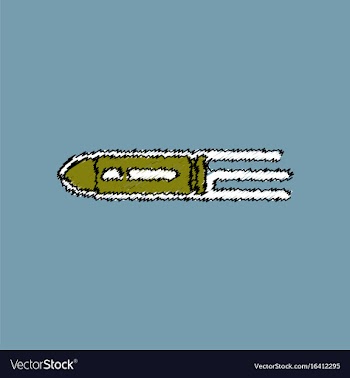 Flat shading style icon flying bullet with speed vector image