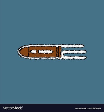 Flat shading style icon flying bullet with speed vector image