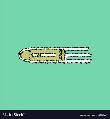 Flat shading style icon flying bullet with speed vector image