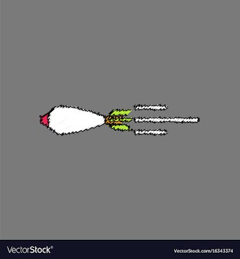 Flat shading style icon flying military shell vector image