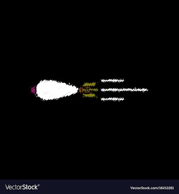 Flat shading style icon flying military shell vector image